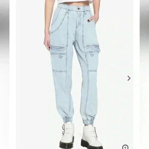 Hot topic Indigo Denim Cargo Jogger Jeans Girls Size L